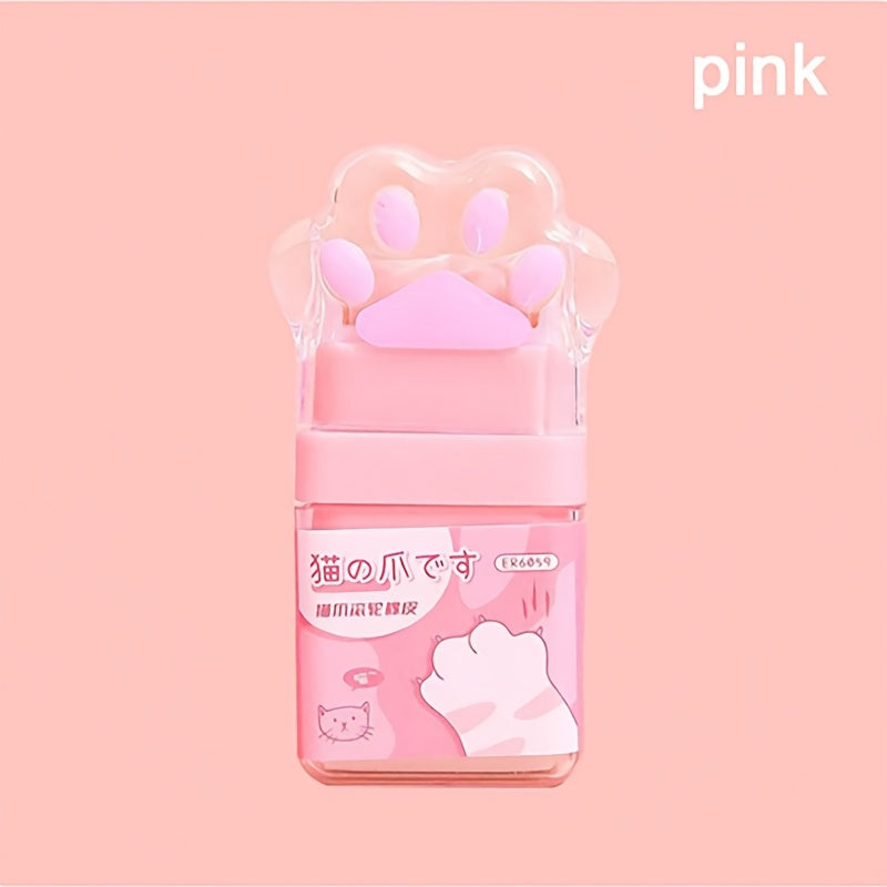 Cat Paw Cute Roller Eraser Girl Pencil Eraser Rubber Cartoon Pen Eraser Supplies Prizes Office Eraser
