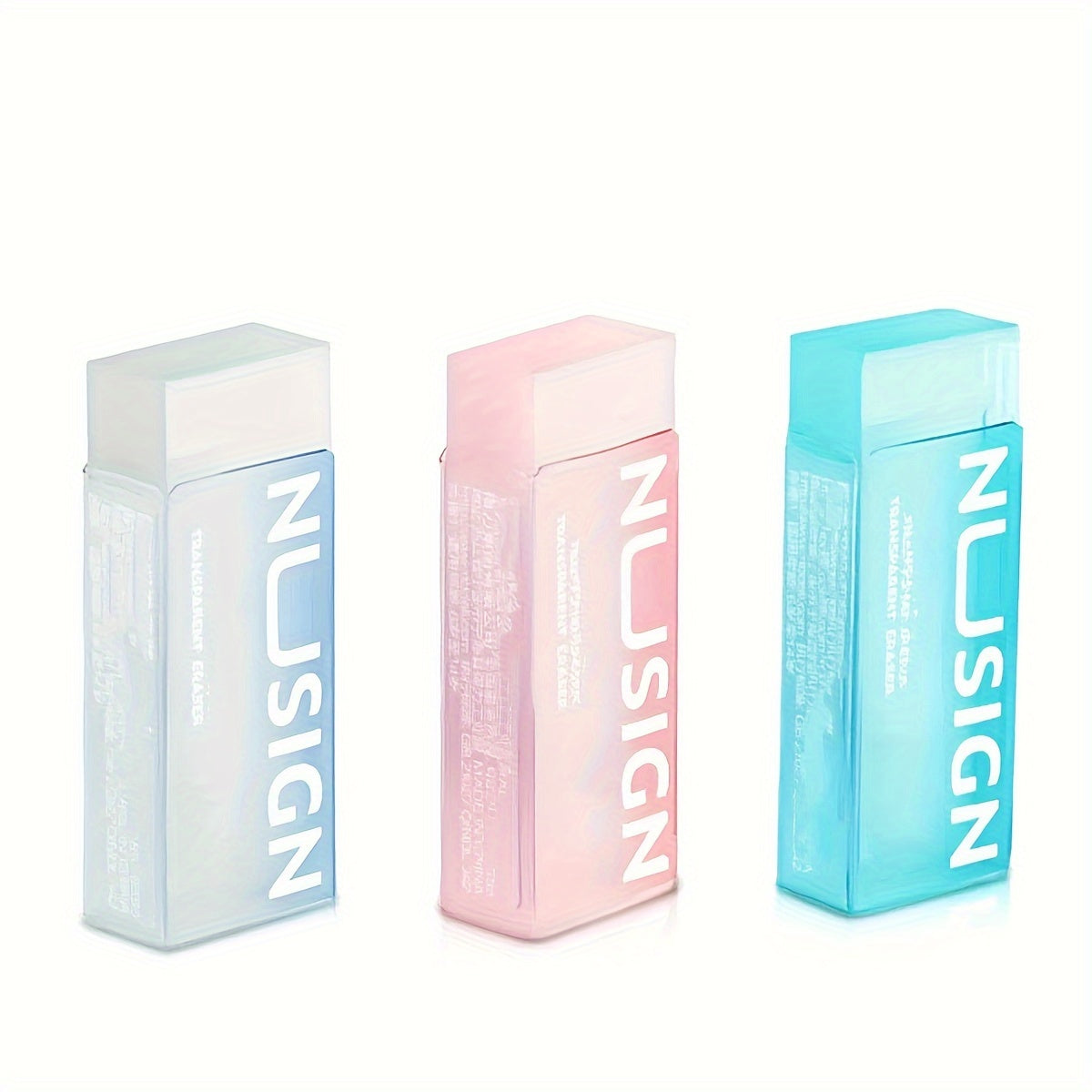 Charming Transparent Eraser in Solid Colors, Perfect for Students And Back-To-School Supplies