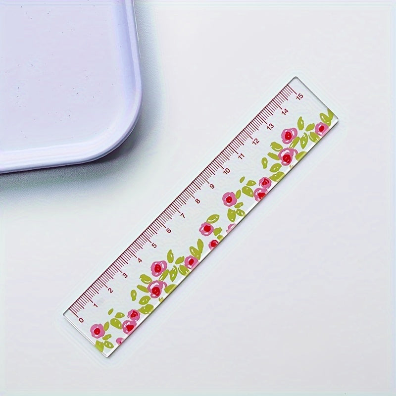 1pc, Transparent Plant Ruler, Flower Ruler, Acrylic Ruler, 5.91 Inches School Ruler, Centimeter Scale, Meets The Needs of Schools And Offices!