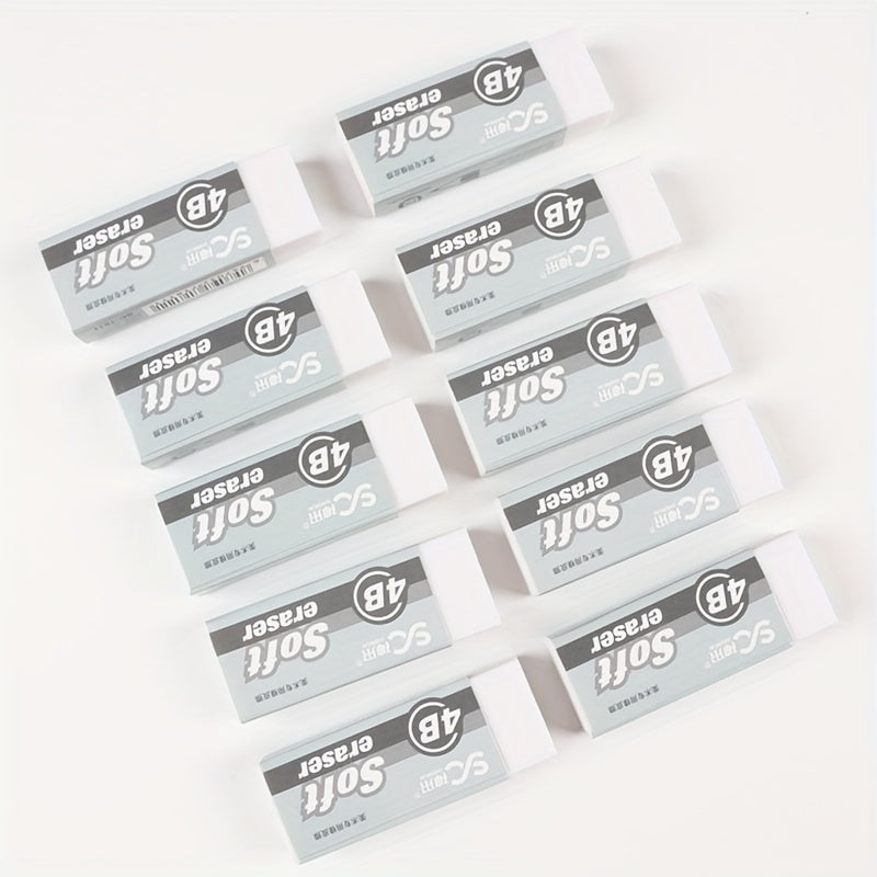 Soft PVC Erasers 5pcs Soft 4B PVC Erasers | Super Clean, Debris-Free, Ideal for School, Art Sketching, and Exam Drawing - Perfect Back-to-School Stationery with Bright Colors and Designs, Art Supplies