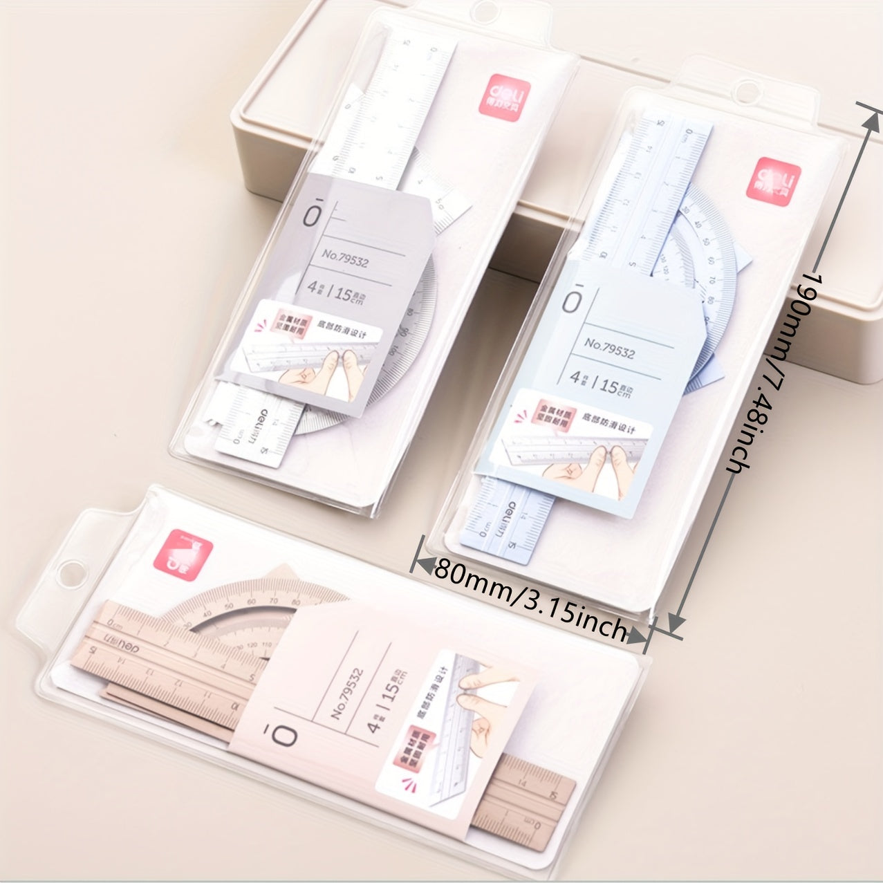 Aluminum Alloy Drafting Set 15cm Durable School Math Straight Triangular Ruler Protractor For Students