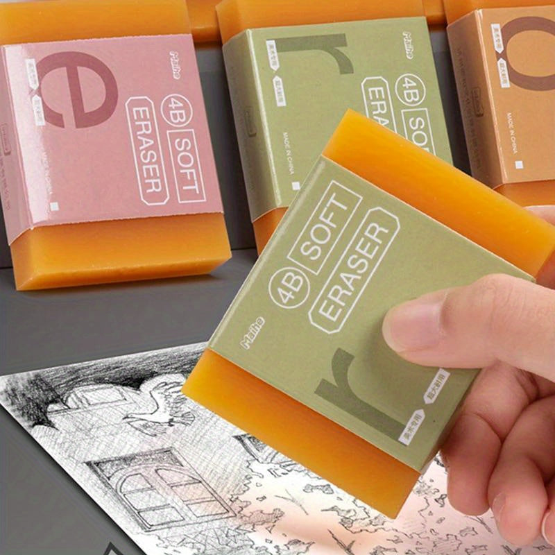 1pc\u002F5pcs Extra Large No Smudge Soft Soap Rubber Eraser for 4B Drawing Sketch Pencils for School Office Art