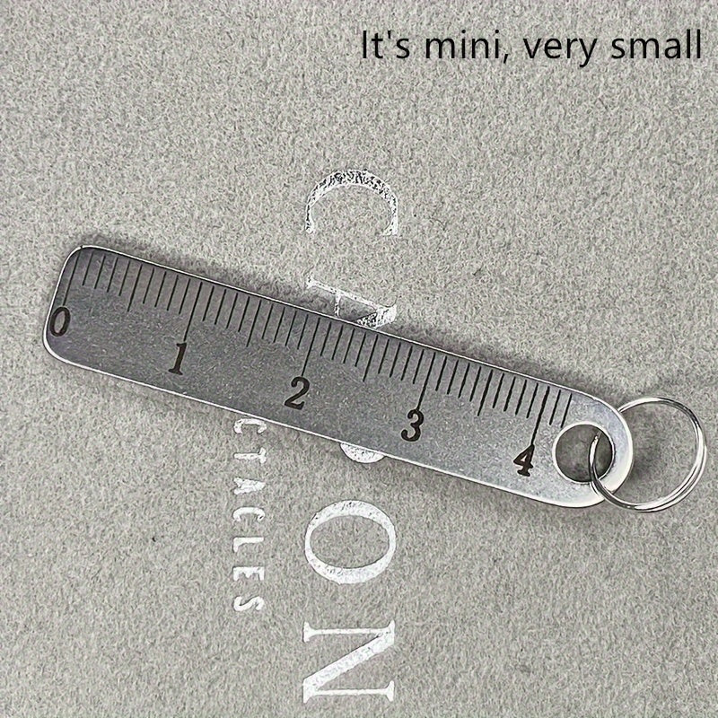 Mini Metal Ruler, Mini Portable Metal Ruler, Thickened Keychain, Measuring Tool Rules Stationery Drawing Supplies, Office School