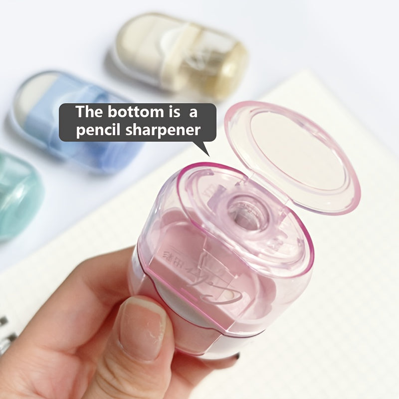 Random 1pc Multifunctional Two-in-One Eraser and Pencil Sharpener