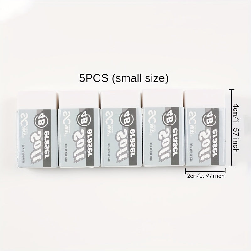Soft PVC Erasers 5pcs Soft 4B PVC Erasers | Super Clean, Debris-Free, Ideal for School, Art Sketching, and Exam Drawing - Perfect Back-to-School Stationery with Bright Colors and Designs, Art Supplies