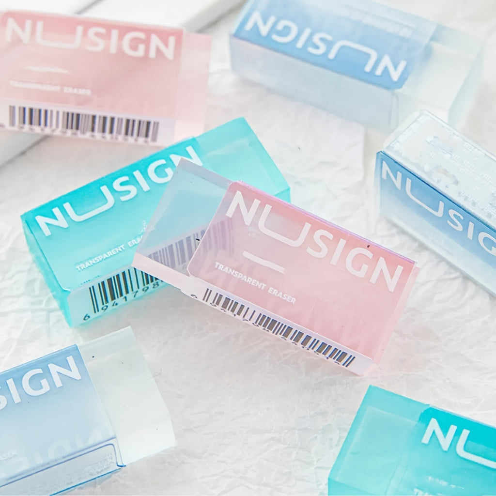 Charming Transparent Eraser in Solid Colors, Perfect for Students And Back-To-School Supplies