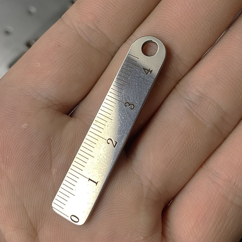 Mini Metal Ruler, Mini Portable Metal Ruler, Thickened Keychain, Measuring Tool Rules Stationery Drawing Supplies, Office School