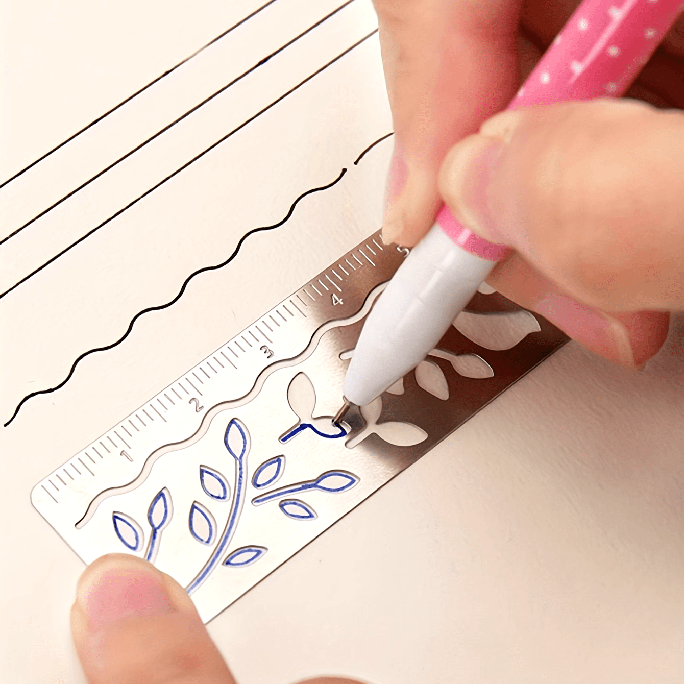 Cute Cartoon Patterned Bookmarks And Rulers for Students, Featuring Hollow Designs for Planners