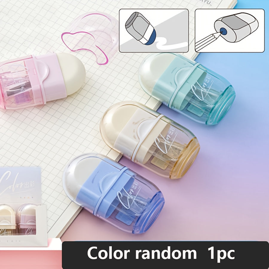 Random 1pc Multifunctional Two-in-One Eraser and Pencil Sharpener