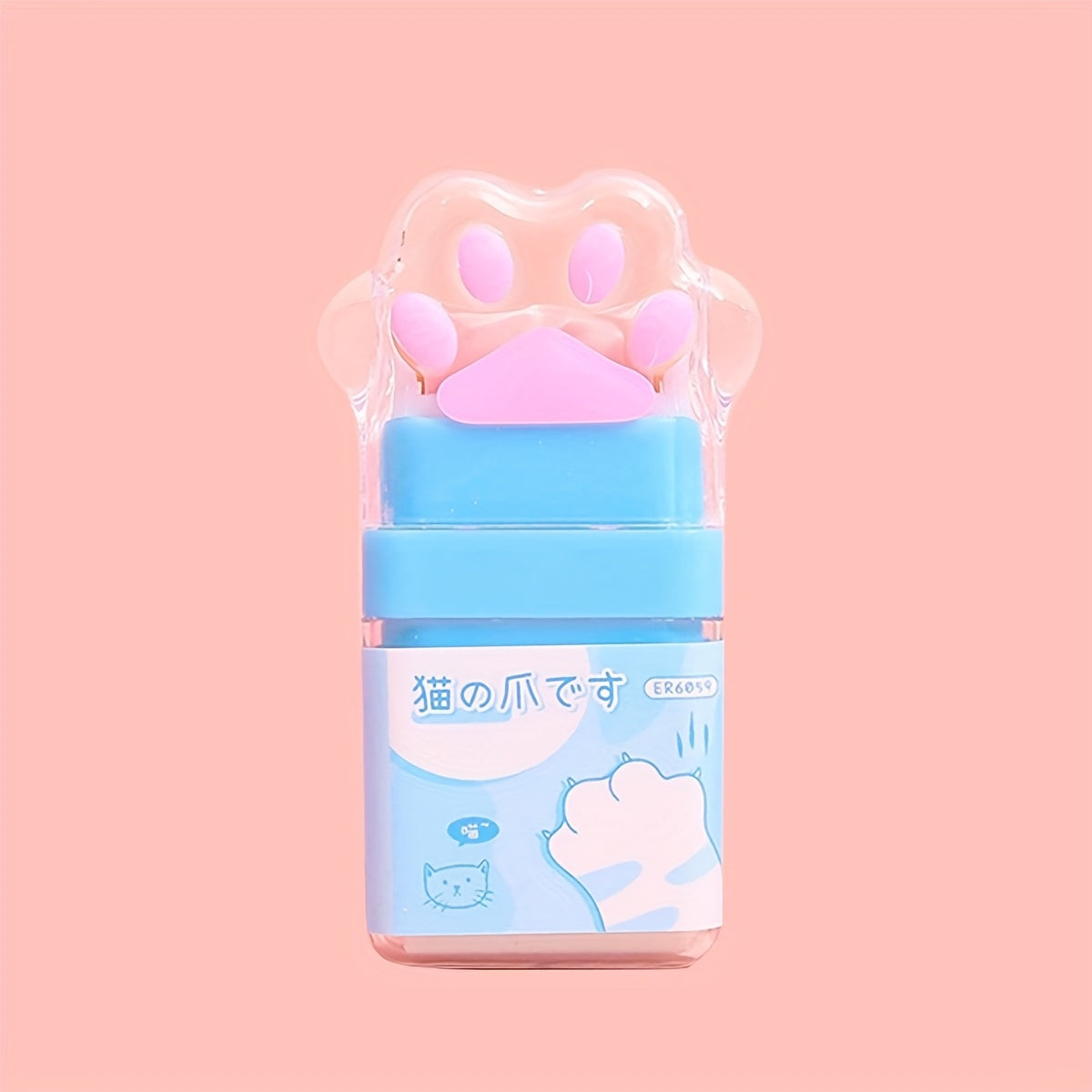 Cat Paw Cute Roller Eraser Girl Pencil Eraser Rubber Cartoon Pen Eraser Supplies Prizes Office Eraser