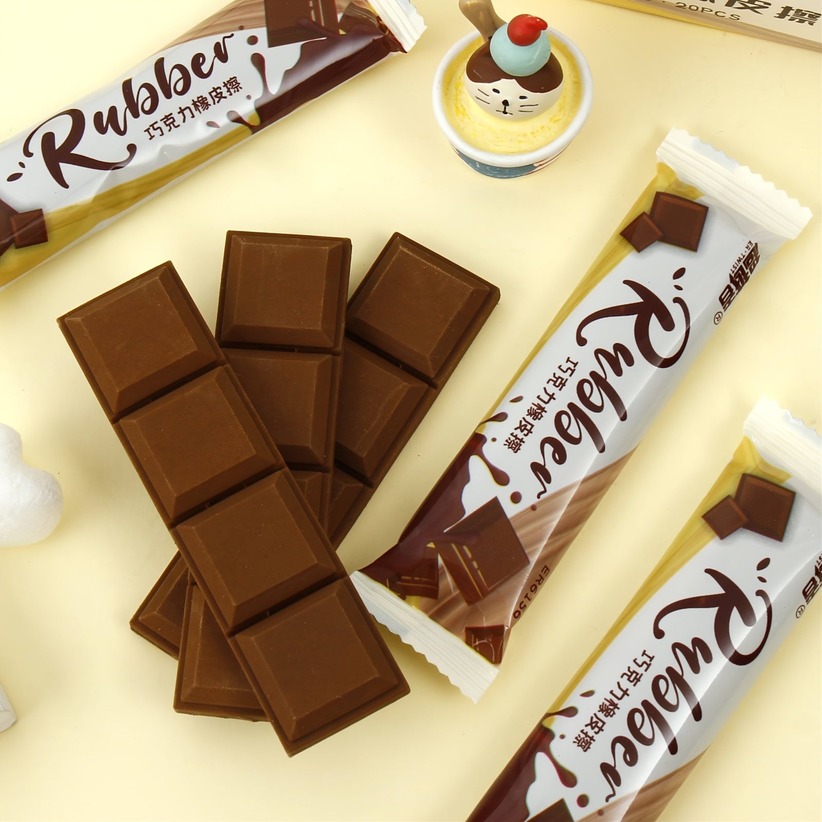 1pc Chocolate Eraser Interesting Simulation Eraser Pencil Eraser Gift Surprise for Teachers And Classmates, School Prizes, Exam Painting Art Stationery Tools