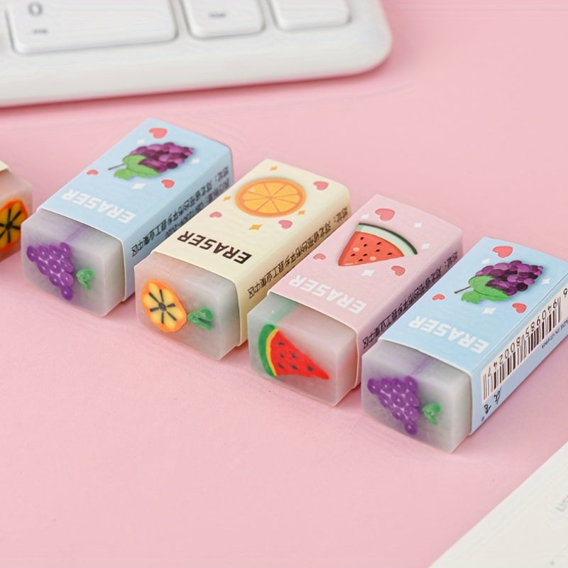 6pcs Cute Erasers For Students Bulk Fun Desk Pencil Students School Supplies Prize Gifts Party Favors