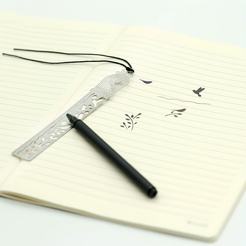 Cute Cartoon Patterned Bookmarks And Rulers for Students, Featuring Hollow Designs for Planners