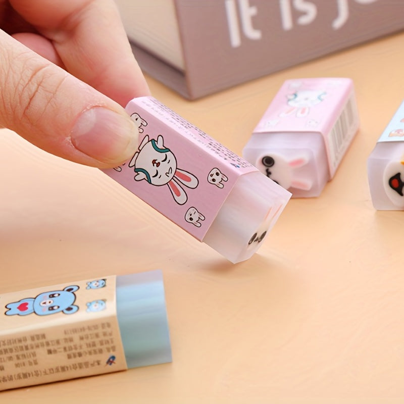 6pcs Animal Erasers For Kids, Cute Desk Pets For Classroom, Fun Back To School Gifts Supplies, Classroom Rewards Prizes, Treasure Box for Students