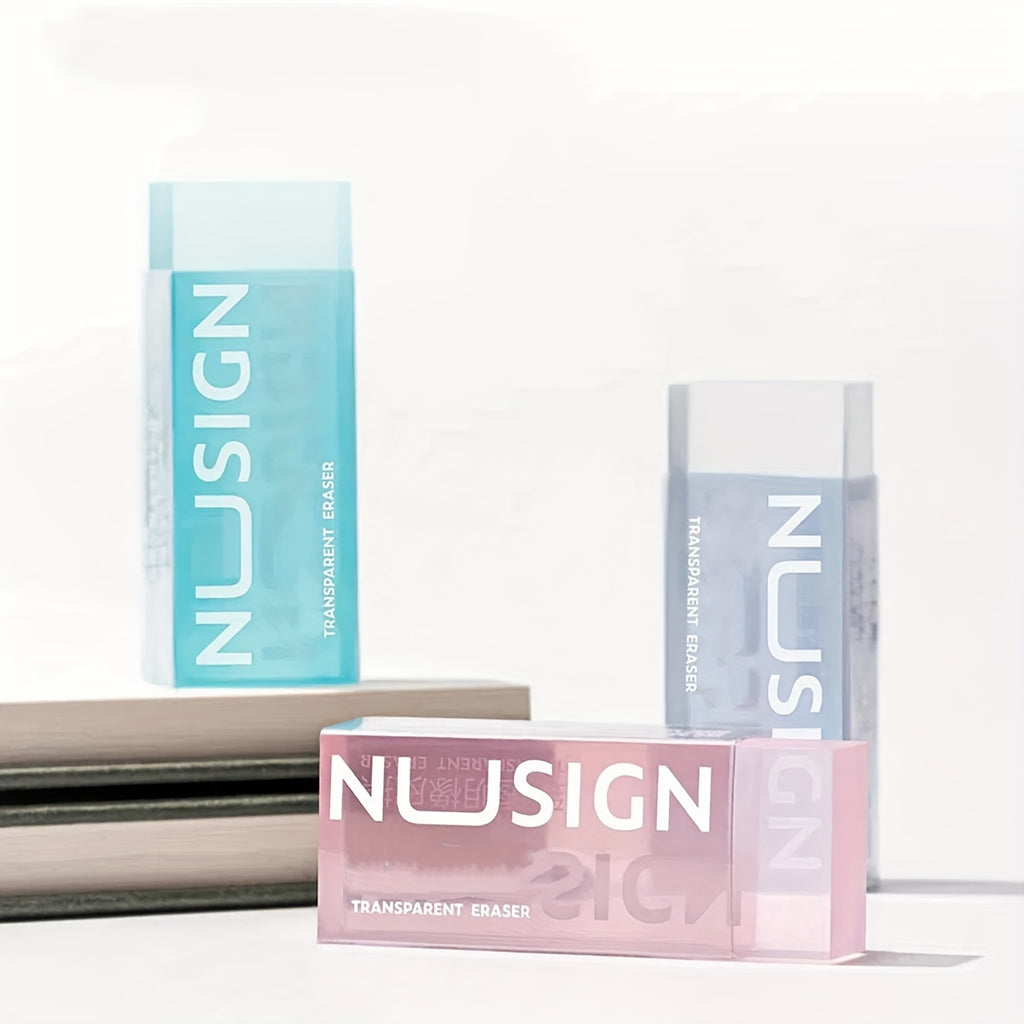 Charming Transparent Eraser in Solid Colors, Perfect for Students And Back-To-School Supplies