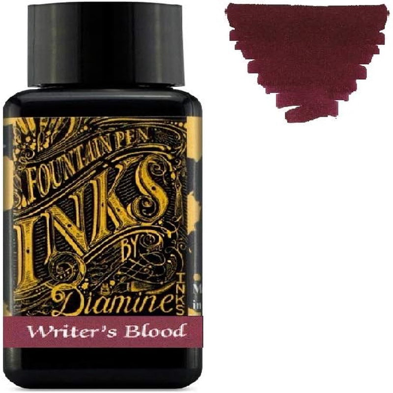 Fountain Pen Ink 30ml - Color Wheel - 6 x Bottles - Writers Blood, Sepia, Imperial Purple, Midnight, Hope Pink, Ultra Green