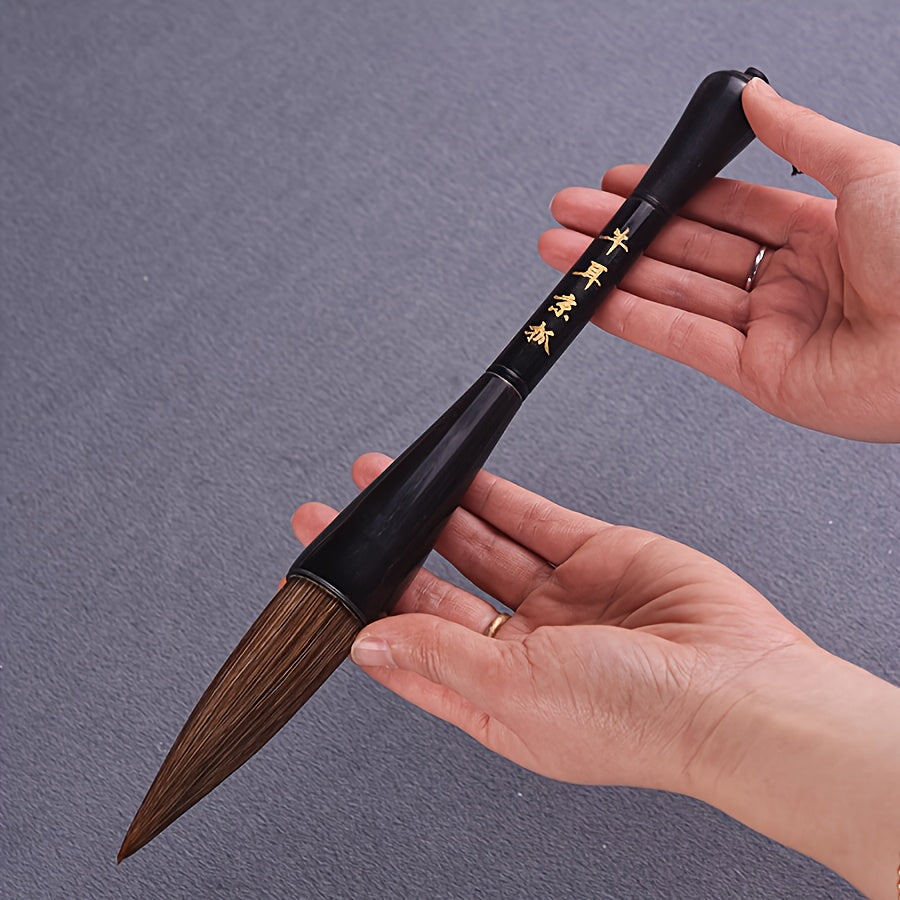 Traditional Chinese Calligraphy Brush with Large Ink Stick\u002FBrush - Gou Luke Handle for Chinese Painting, Calligraphy Practice, for writing Big Characters, Seal - Ideal for Artists, Students, Cultural Events - Authentic Brush Pen Gift Box