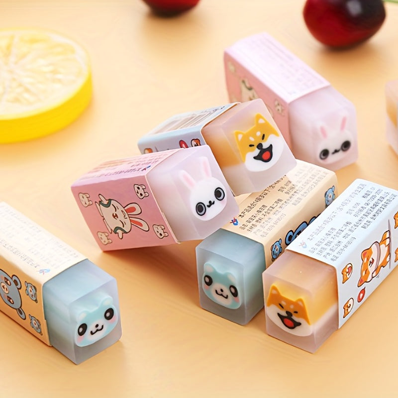 6pcs Animal Erasers For Kids, Cute Desk Pets For Classroom, Fun Back To School Gifts Supplies, Classroom Rewards Prizes, Treasure Box for Students
