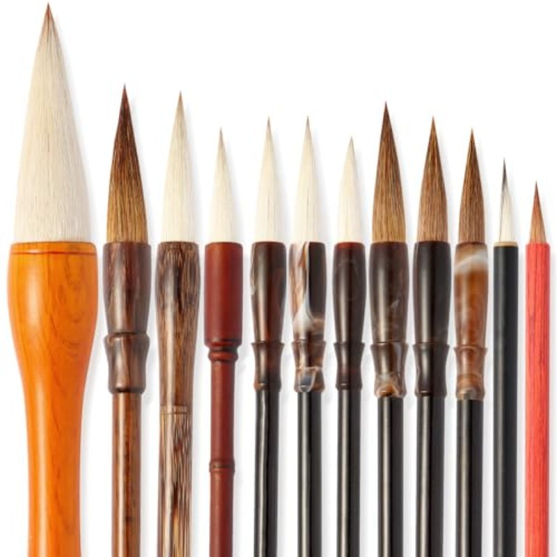 Corciosy 12pcs Calligraphy Brushes and 250ml\u002F 8. 8oz Black Calligraphy Ink,  Writing Tools, Elegant Writing, Smooth Strokes, Smooth Ink Flow, Premium Ink, Lettering Kit, Calligraphy Artists, Creative Writers