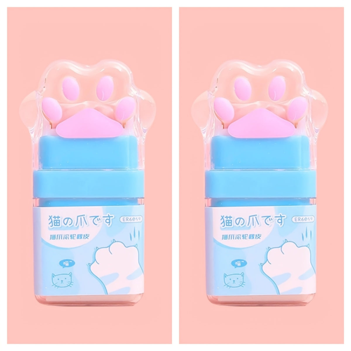 Cat Paw Cute Roller Eraser Girl Pencil Eraser Rubber Cartoon Pen Eraser Supplies Prizes Office Eraser