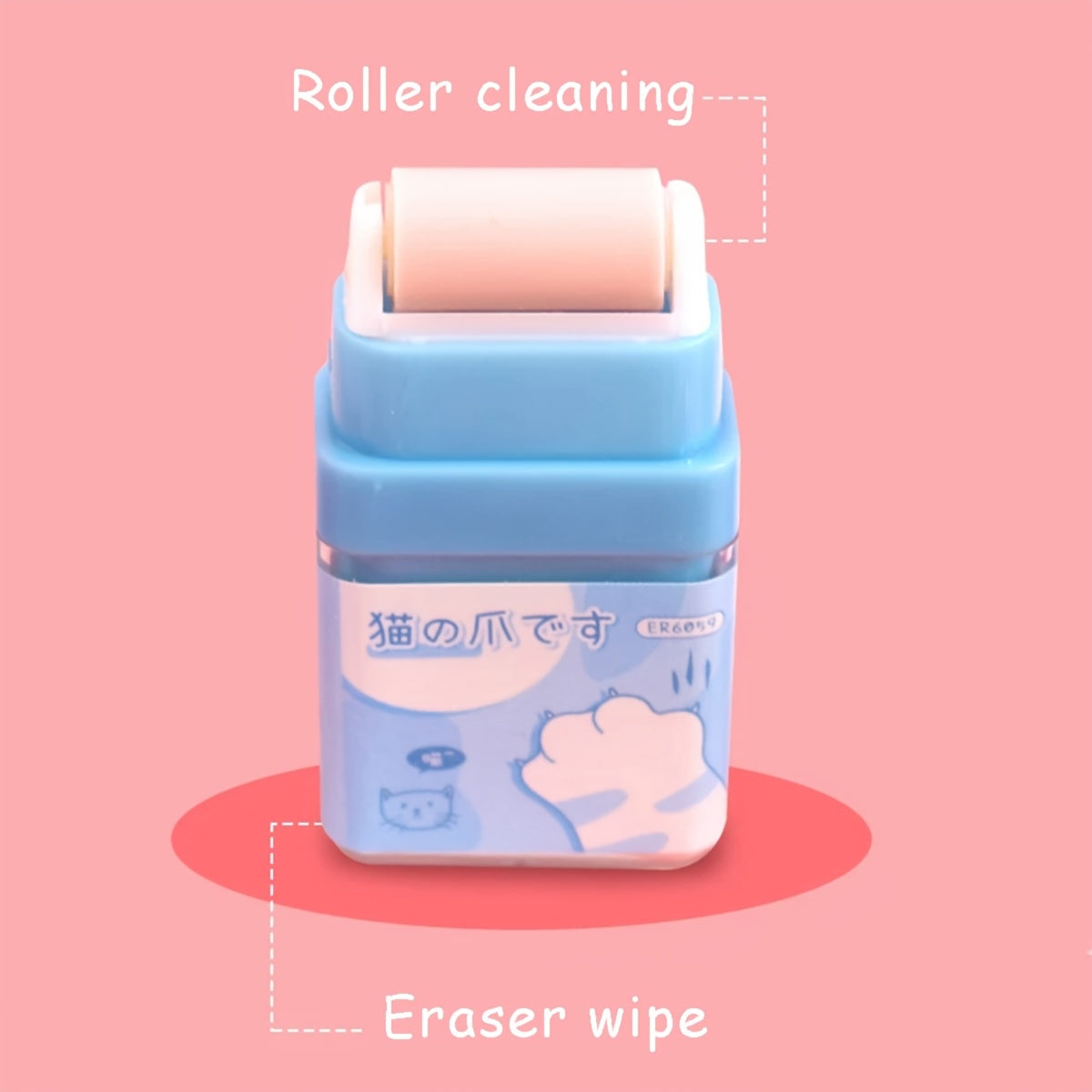 Cat Paw Cute Roller Eraser Girl Pencil Eraser Rubber Cartoon Pen Eraser Supplies Prizes Office Eraser