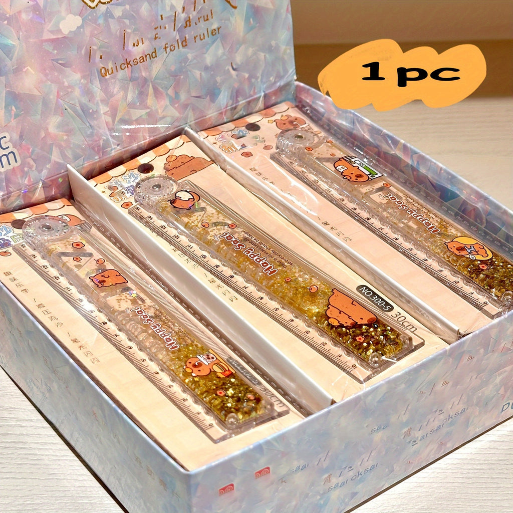 A Capybara-Themed Folding Ruler, Stylish And Suitable for Students' Exams, Available in Various Colors