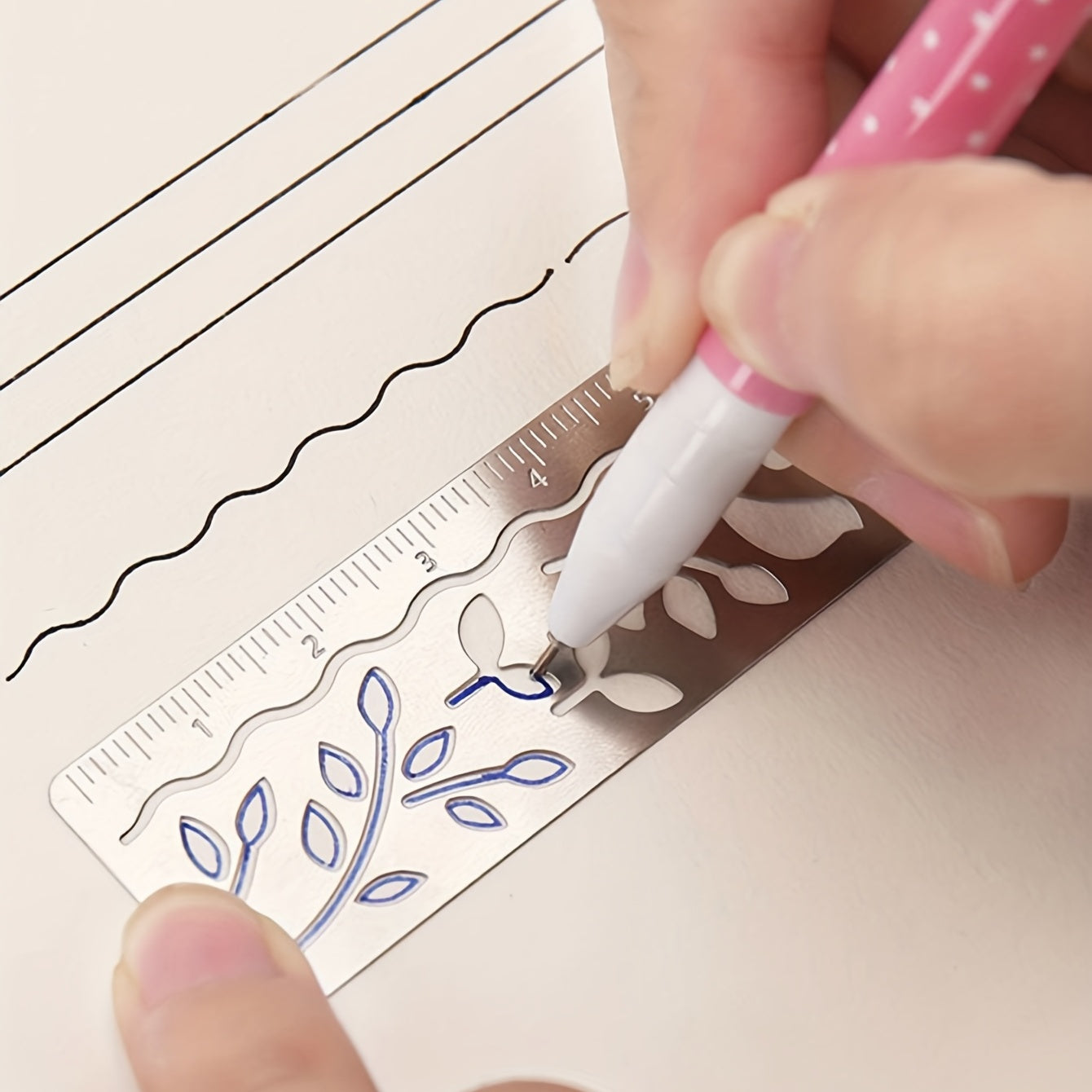 Cute Cartoon Patterned Bookmarks And Rulers for Students, Featuring Hollow Designs for Planners