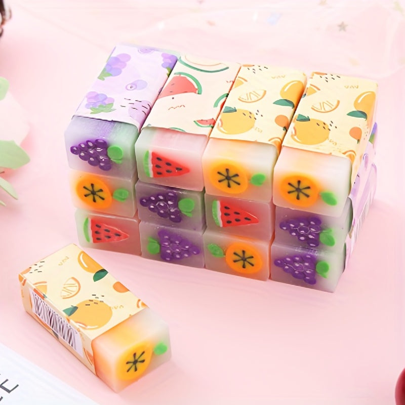 6pcs Cute Erasers For Students Bulk Fun Desk Pencil Students School Supplies Prize Gifts Party Favors