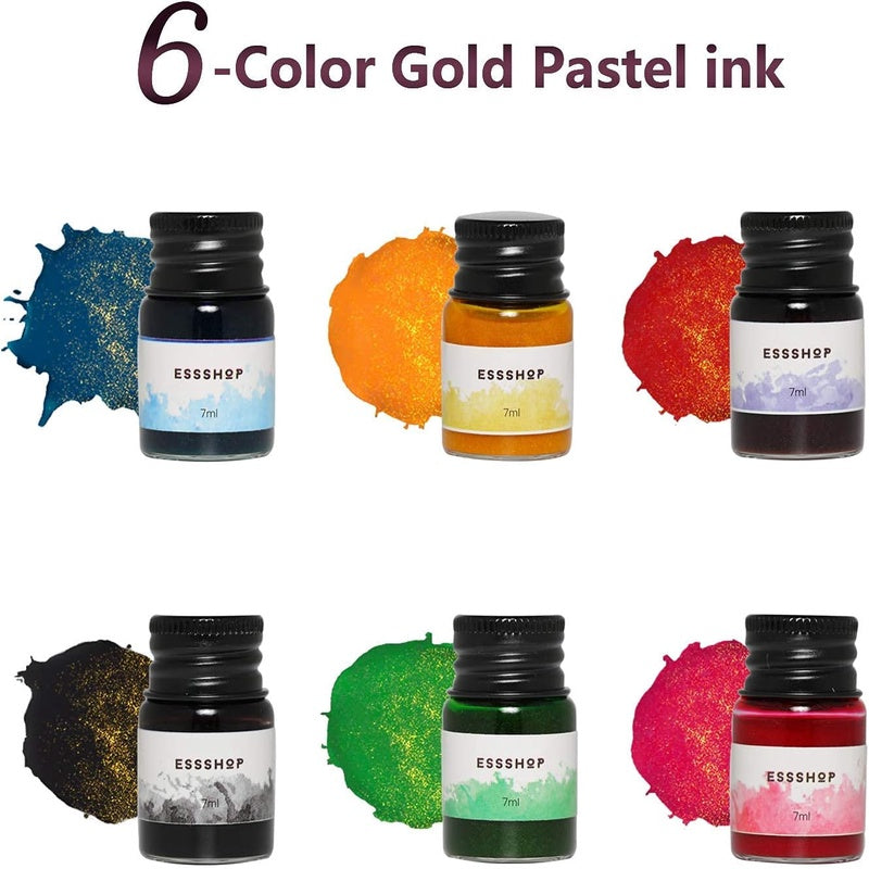 Glass Pen Calligraphy Set - 3 Purple Crystal Dip Pens Color Ink and Pen Holder Art Supplies Kit for Signatures Beginners Journaling Lettering Drawing Holiday Gift Decoration