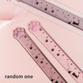 Cat Claw Cute Ruler Random One Animal Ruler, Cute Ruler, Kawaii Stationery, Novelty Straight Ruler, Measuring Tool, Stationery, Pink & Clear With Paw Pattern