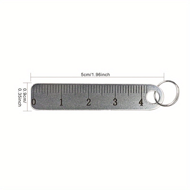 Mini Metal Ruler, Mini Portable Metal Ruler, Thickened Keychain, Measuring Tool Rules Stationery Drawing Supplies, Office School