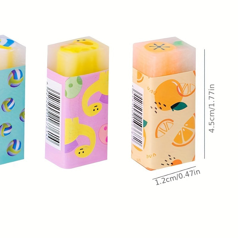 6pcs Cute Erasers For Students Bulk Fun Desk Pencil Students School Supplies Prize Gifts Party Favors