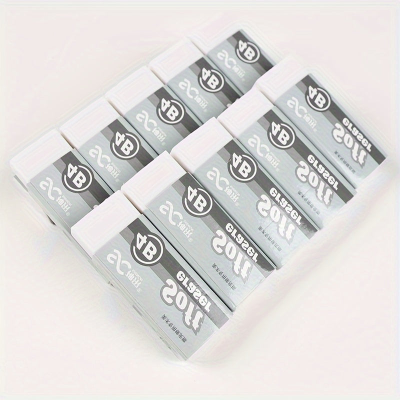 Soft PVC Erasers 5pcs Soft 4B PVC Erasers | Super Clean, Debris-Free, Ideal for School, Art Sketching, and Exam Drawing - Perfect Back-to-School Stationery with Bright Colors and Designs, Art Supplies
