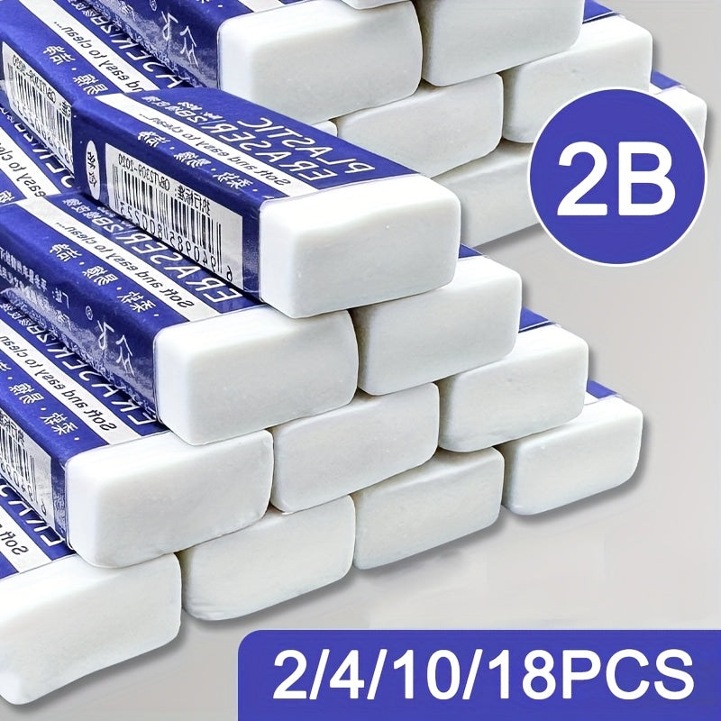 18\u002F10\u002F4\u002F2pcs Eraser Set for 2B Pencils, Exam-Grade, Smooth Writing, No Residue, Creative Student Stationery