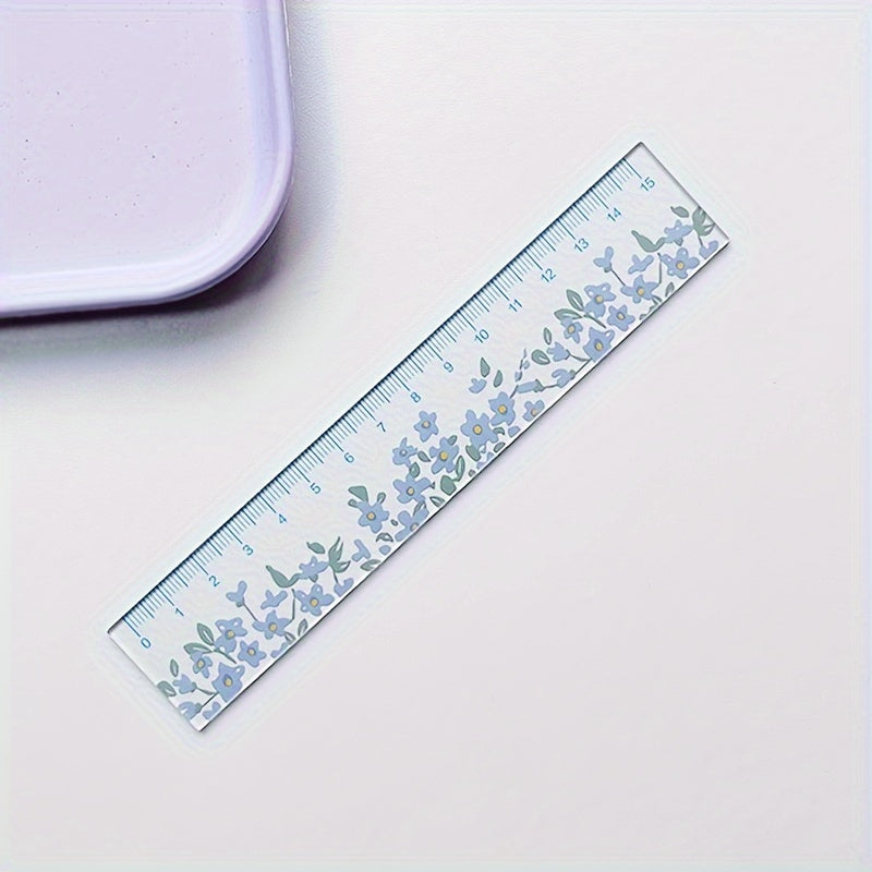 1pc, Transparent Plant Ruler, Flower Ruler, Acrylic Ruler, 5.91 Inches School Ruler, Centimeter Scale, Meets The Needs of Schools And Offices!