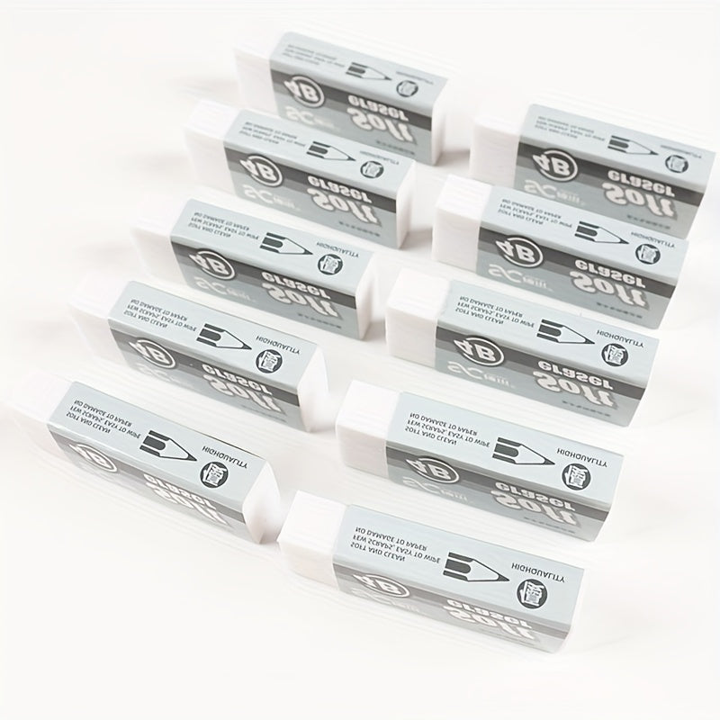 Soft PVC Erasers 5pcs Soft 4B PVC Erasers | Super Clean, Debris-Free, Ideal for School, Art Sketching, and Exam Drawing - Perfect Back-to-School Stationery with Bright Colors and Designs, Art Supplies