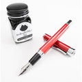 Monteverde USA Strata Fountain Pen Gift Set with Red Medium Nib & Bottled Ink - Elegant Body, Sleek & Red Accent Design, Smooth Writing Experience for Men, Women, Graduates, Executives - Ideal for Office, Journaling, Gift-Giving - Durable & Stylish