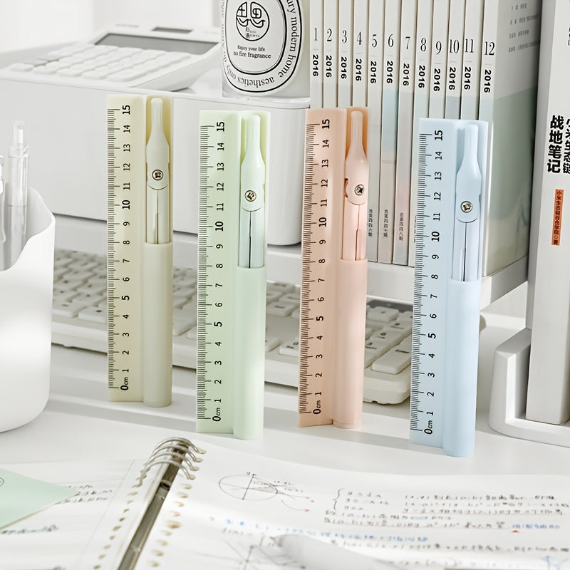 One Piece of a Multifunctional Tool That Combines a Compass, Ruler, And Pencil, Designed for Measuring And Drawing, Suitable for Students And for Use in Schools And Offices