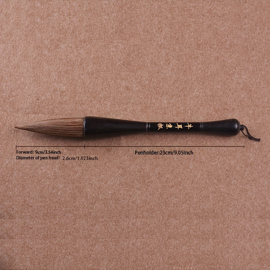 Traditional Chinese Calligraphy Brush with Large Ink Stick\u002FBrush - Gou Luke Handle for Chinese Painting, Calligraphy Practice, for writing Big Characters, Seal - Ideal for Artists, Students, Cultural Events - Authentic Brush Pen Gift Box