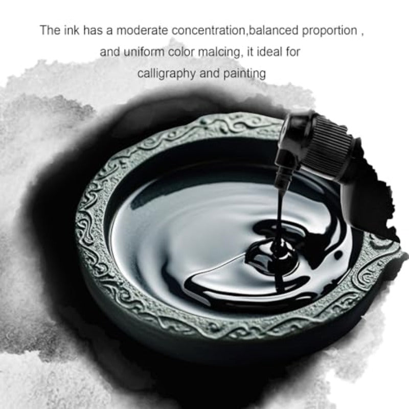 Corciosy 12pcs Calligraphy Brushes and 250ml\u002F 8. 8oz Black Calligraphy Ink,  Writing Tools, Elegant Writing, Smooth Strokes, Smooth Ink Flow, Premium Ink, Lettering Kit, Calligraphy Artists, Creative Writers